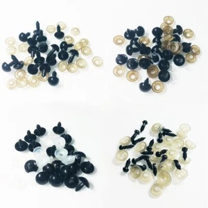 100x Plastic Safety Eyes For Teddy Bears Dolls Toy Animal Felting 5mm-20mm Toys - Bild 1 von 16