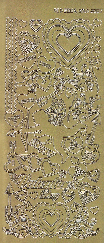 Zier-Sticker-Bogen-Valentin-Herzchen-Armor-gold oder silber-2007 - Bild 1 von 1
