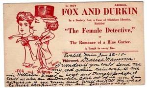 Fox & Durkin Theatre Illustrated Advertising on UX19 Postal Card Evelith MN 1910 - Bild 1 von 2