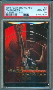 1999-00 Flair Showcase TIM DUNCAN License to Skill Spurs #3 PSA 10 - Picture 1 of 2