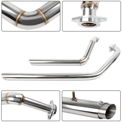 Exhaust Pipes Slash System For Suzuki Boulevard M50 C50 C/T VL800 Volusia Chrome - Image 1 of 4