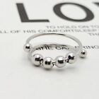 Stainless Steel Two-Ply Beads Turnable Anxiety-Relieving Adjustable Ring