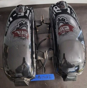 Black For Harley Cruiser Motorcycle Universal Luggage Hard Saddle Bags w/ light - Bild 1 von 16