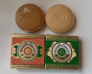 2 Vintage Roger & Gallet Travel Soaps Carnation & Fern - Picture 1 of 8