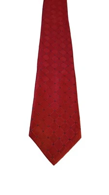 Corbata de lujo Nautica seda roja azul patrón geométrico diseñador negocios Foto 1 de 4