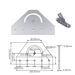 Aluminum 180-Degree Pivot Plate Bracket Connector for 40 Series T-Slot Profile - Picture 1 of 6