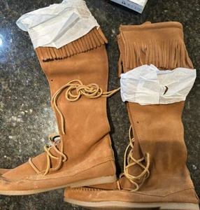 Minnetonka Mens 10 Front Lace Knee High Boot 1922 New NIB - Picture 1 of 11
