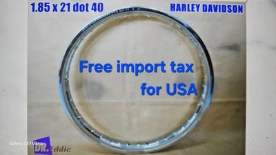 Fit HARLEY DAVIDSON FRONT CHROME STEEL WHEEL RIM DOT. STANDARD 21X1.85"40 HOLES" Foto 1 de 4