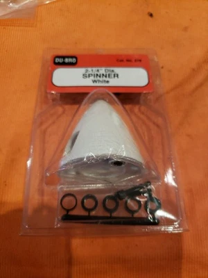 Du-Bro Products- 2.25" Diameter White Spinner - Part # 278 - New - JT25 - Image 1 of 4
