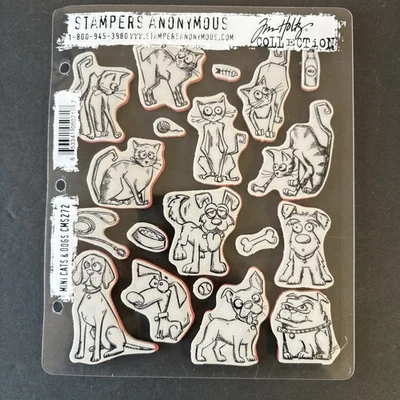 Mini estampillas de goma Tim Holtz gatos y perros sin entintar *Leer* UM Adling CMS272 Foto 1 de 4