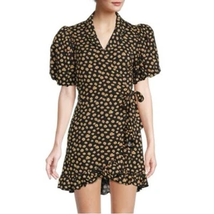 NUEVO CON ETIQUETAS REVOLVE WeWoreWhat Vestido envolvente manga abullonada mini S - Imagen 1 de 13
