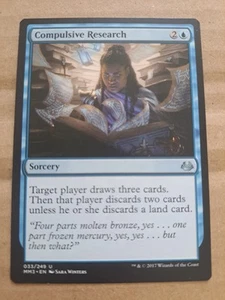 Magic The Gathering MODERN MASTERS 2017 COMPULSIVE RESEARCH blue card MTG - Picture 1 of 2