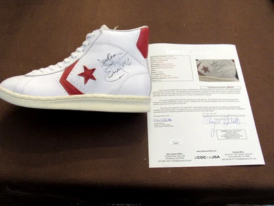JULIUS "DR J" ERVING 76'ERS HOF SIGNED AUTO VINTAGE CONVERSE SHOE JSA LOA BEAUTY - Image 1 of 4