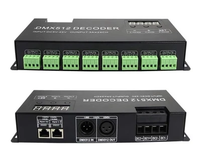 DMX512 Decoder 24 channel with Digital Display DC5V-24V RGB LED strip controller - Image 1 of 4