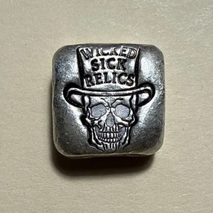 1/2 Oz Silver "Wicked Sick Relics" 999 Fine Silver - 1/2 oz Silver Square - Picture 1 of 3