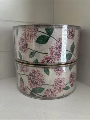 2 LOT~ 50 yards, 2.5" #Flower inspired wired ribbon~SEALED - Image 1 of 4