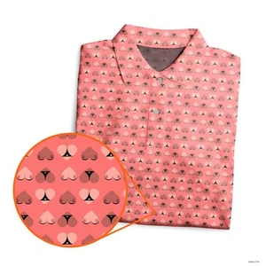 Heart Hip - Divertida camisa polo de golf rosa de secado rápido mangas cortas para hombre - Imagen 1 de 7