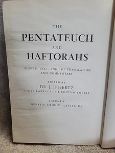 Pentateuch & Haftorahs Hebräischer Text Englische Übersetzung Hertz Hardcover - Bild 1 von 12