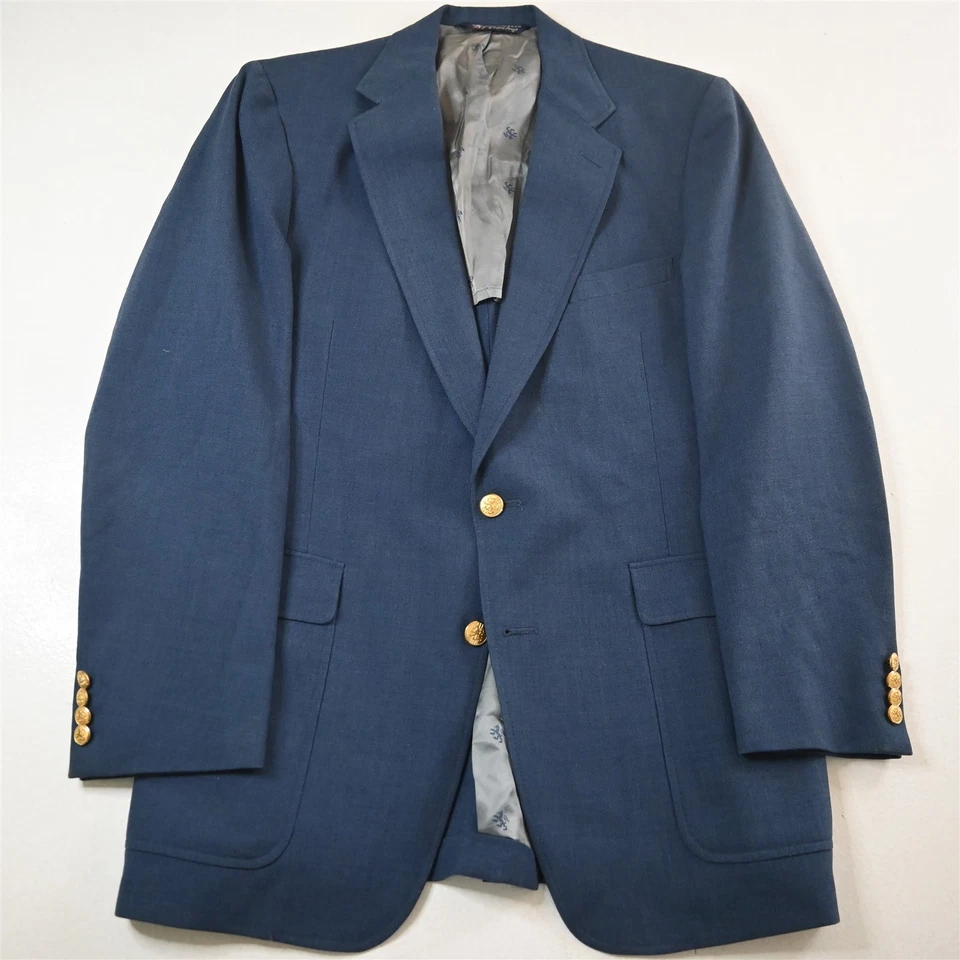 Chaqueta Blazer Abrigo Deportivo De Colección EE. UU. Austin Reed 40R Azul Hopsack Botón Dorado Para Hombre Foto 1 de 4