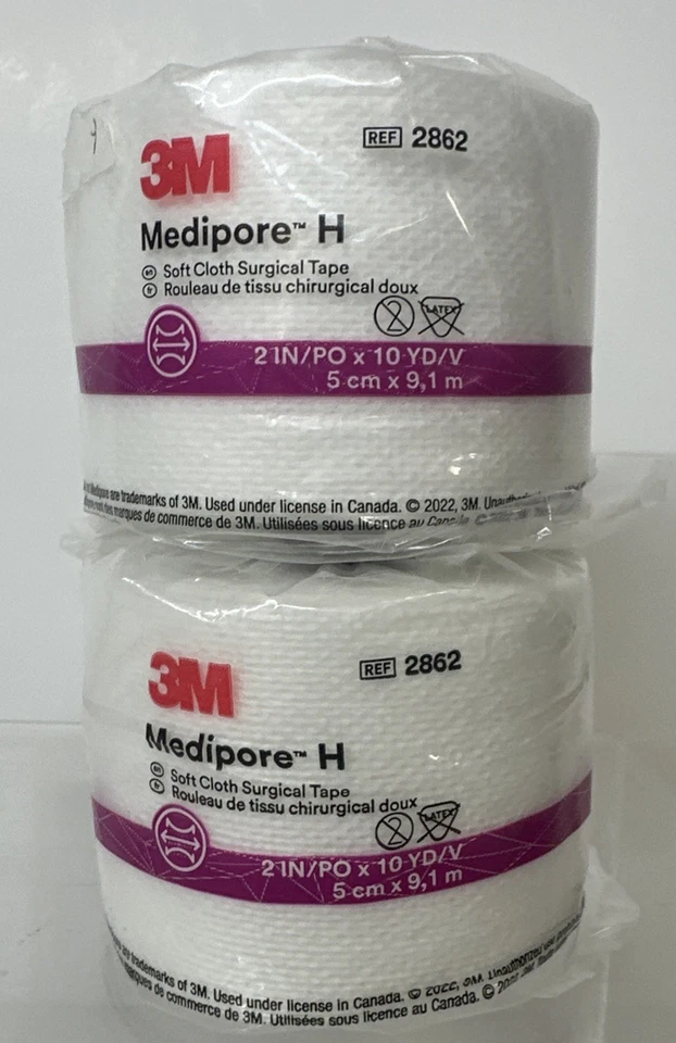Cinta médica perforada 3M Medipore H 2" x 10 yardas 2862 2 rollos Foto 1 de 1