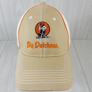 Big Dutchman Mesh Trucker Hat Baseball Ball Cap Adjustable Orange And White - Picture 1 of 10