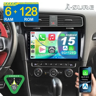 6+128G Android 15 AutoRadio Carplay SWC RDS GPS Navi Für VW Golf 7 MK7 2012-2017 - Bild 1 von 4