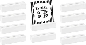 White Wooden Sign Holders 10pk, Stands for Cardstock & Greeting Cards- Darware - Picture 1 of 6