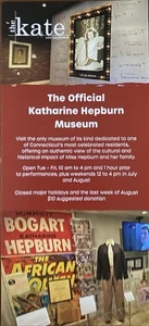 KATHARINE HEPBURN Museum Flyer 8.75” X 4” Connecticut 2025 Cultural Arts Center - Picture 1 of 2