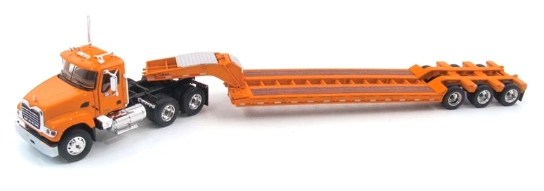 1:64 Scale First Gear 60-0204 Mack Granite with Lowboy Trailer - D.O.T. Orange - Image 1 of 1