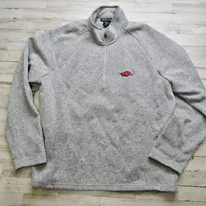 Arkansas Razorbacks 1/4 Zip Pullover Fleecejacke grau gesticktes Logo 2XL - Bild 1 von 6