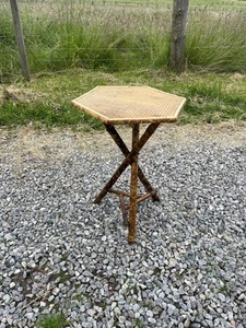 Vintage Bamboo Side Table / Lamp Table / Plant Table - Picture 1 of 13