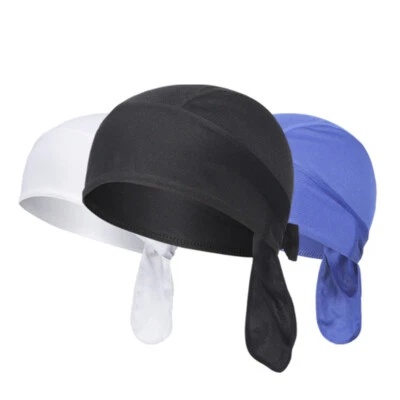 Durag Gorra Calavera Envoltura para la Cabeza Motociclista Motocicleta Du Do Do Bandana Negra Paisley Doo Trapo Foto 1 de 4