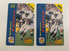 Ki-Jana Carter Signature Rookies Auto-Phonex Auto and Promo Cash Card Penn State
