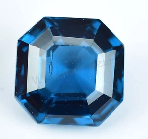 5.80 Ct Natural Swiss Blue Topaz Emerald Flawless CERTIFIED Loose Gemstone - Picture 1 of 6