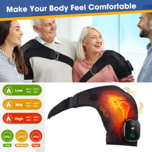 Electric Heated Shoulder Massager Brace with Vibration Therapy Joint Pain Relief - Picture 1 of 15