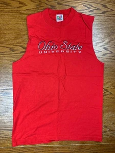 Vintage 90s Ohio State Buckeyes Embroidered Tank Top Sz L Basketball Columbus  - Picture 1 of 8