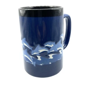 Otagiri, 1980s Vintage, Ceramic Coffee 16oz Mug/Cup, Dolphins, Blue - Picture 1 of 5