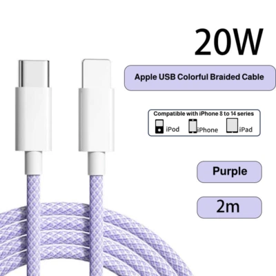 20W Fast Charger Type C to iphone Cable 2M Suitable for iPhone 8-14 Android - Image 1 of 4