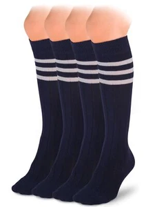 Knee High Cotton Socks for Girls & Boys Long Tube School Uniform Socks with S... - Picture 1 of 7