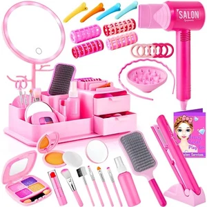 Beauty Salon Play Set with Vanity, Kids Hair Salon Girls Toys Pretend Play Ma... - Picture 1 of 7