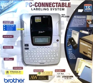 Brother PT-2100 PORTABLE PROFESSINAL Label Thermal Printer BY P-TOUCH - Picture 1 of 6
