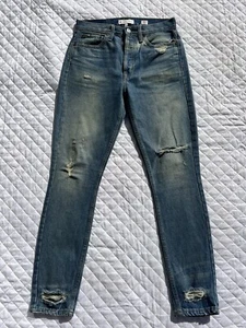 RE/DONE Originals High Rise Skinny Medium Distressed Womens Jeans Size 27x30 USA - Picture 1 of 9