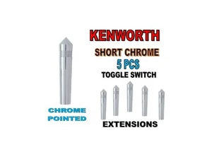 Kenworth Short Chrome Toggle Switch Extensions - Pointed set of 5 - Picture 1 of 4