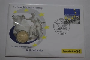 🧠🇩🇪 GERMANY 2 EURO 2007 ROME TREATY COIN COVER B71 #325 - Picture 1 of 3