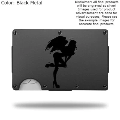 Custom "PINUP ANGEL" Laser Engraved Wallet - Pick A Wallet Color - Image 1 of 4