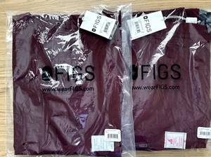 Brand New FIGS Scrubs - Top (Small) & Bottom (Medium/Reg) Set, Women, Burgundy - Picture 1 of 7