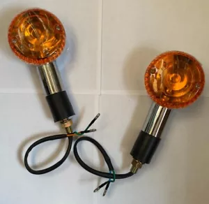 Krator TL074 Amber Turn Signals (2) Chrome Housing for Suzuki Intruder 700 - Picture 1 of 7