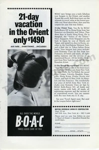 1963 BOAC British Airways Airlines Vacation PRINT AD Unique Gift Idea (2744) - Picture 1 of 1