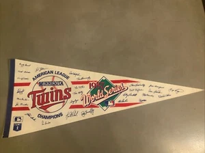 Vintage Minnesota Twins 1987 AL CHAMPS World Series Pennant MLB Baseball #350 - Picture 1 of 8