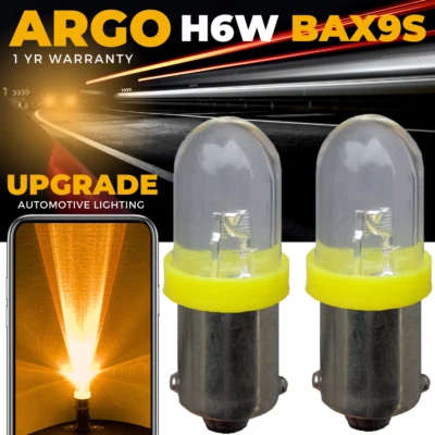 2X BAX9S H6W 433 434 LED BULB INDICATOR REVERSE PARKING SIDE LIGHT AMBER LAMPS - Image 1 of 4